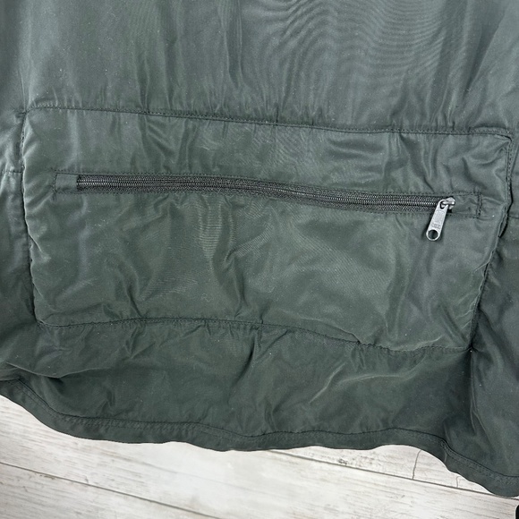 Bearded Goat Mens Small Jacket Dark Gray Pockets Zip Hooded Windbreaker Packable - Picture 8 of 13